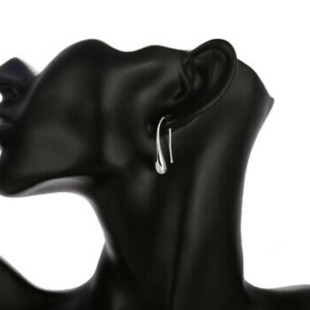 Simple Drop Earrings 925 Silver Earring A Pair/set - Picture 5 of 8
